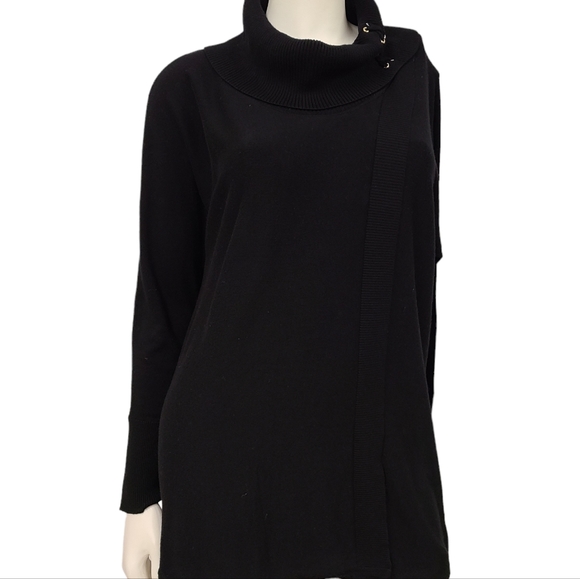 JM Collection Black Turleneck Sweater size Med - Picture 2 of 7